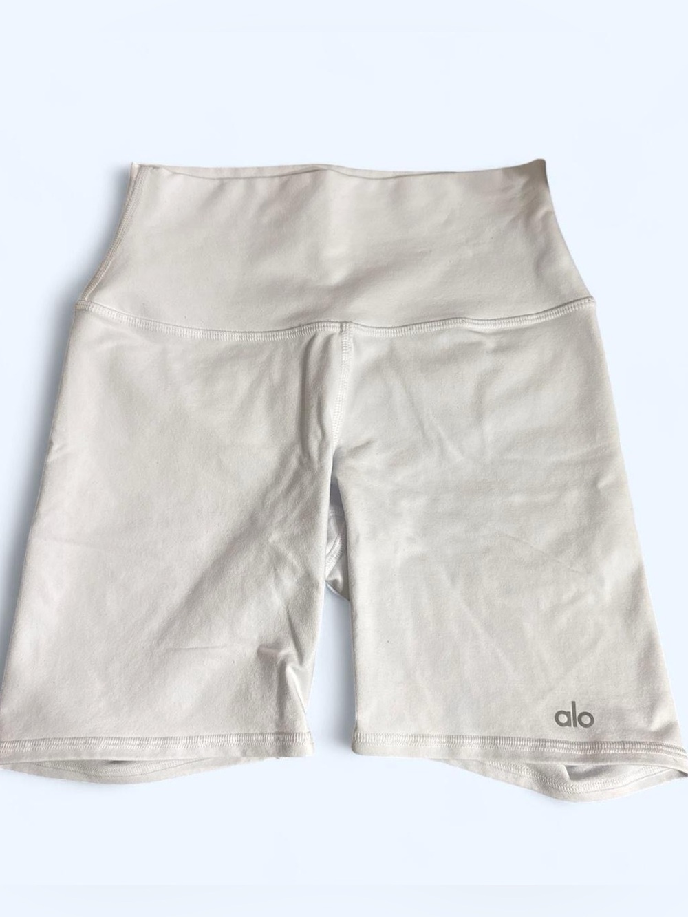 ALO Yoga High-Rise White Bike Shorts